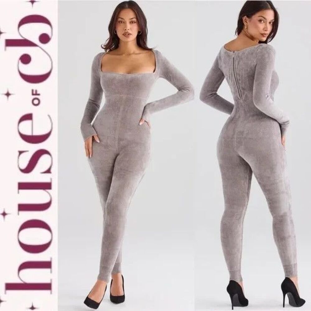 House of CB Isis Mink Heavy Chenille Loungewear jumpsuit size MEDIUM